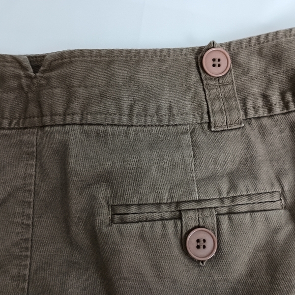 2/$30 CHRISTOPHER BANKS Solid Brown Button-Accent Skirt (#1,440) - Picture 6 of 9